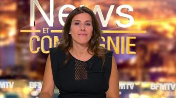 The black dress of Nathalie Levy in News and company on BFM tv 25/09/2017