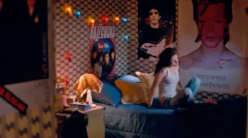 The poster of Alladin Sane David Bowie in Adventureland