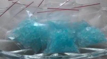 The "blue meth" of professor W. White in Breaking Bad