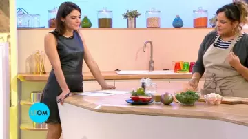 The leather dress from Sonia Chironi in The Cookies overseas 05/10/2017