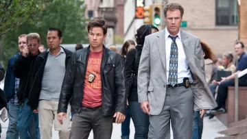 Leather jacket worn by Terry Hoitz (Mark Wahlberg) as seen in The Other Guys