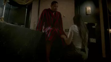 Derek Rose Rayé en Velours Robe portée par Lucious Lyon (Terrence Howard) comme on le voit dans l'Empire S04E02