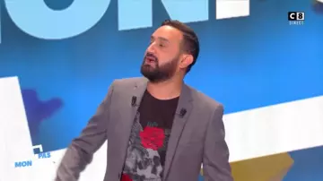 Le t-shirt tête de mort et roses de Cyril Hanouna dans Touche pas à mon poste du 09/10/2017 #TPMP