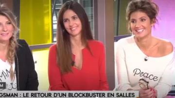 Le pull Peace please de Caroline Ithurbide dans William à midi du 10/10/2017