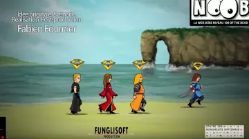 El acantilado aguas abajo de Etretat en los créditos finales de la serie Noob