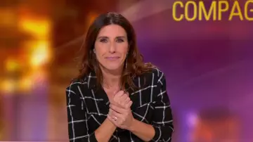 The plaid shirt of Nathalie Levy in News and company on BFMtv the 10/10/2017