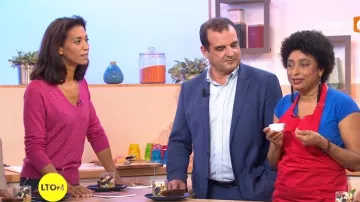 Le pull clouté de Sabine Quindou dans Les témoins D'Outre-mer du 11/10/2017