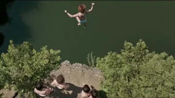 The cliffs at Elora Quarry, Wellington County, where children play in It