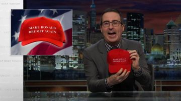 The cap "Make Donald Drumpf Again" by John Oliver in Last Week Tonight