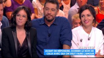 Le sweat clin d'oeil et bouche de Géraldine Maillet dans Touche pas à mon poste du 10/10/2017 TPMP