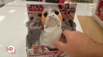 La peluche Porg présentée dans l'émission du 16 octobre 2017