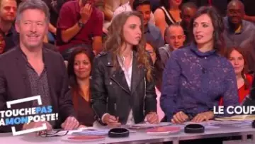 La camisa de encaje azul de Géraldine Maillet en Touche pas à mon poste del 18/10/2017 #TPMP