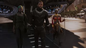 The costume of the Black Panther baby You Challa (Chadwick Boseman) in a Black Panther