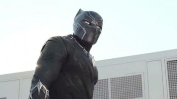 The mask of the Black Panther T Challa (Chadwick Boseman) in a Black Panther