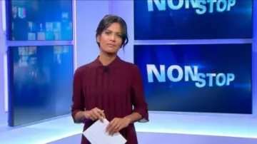 The dress bordeaux Aurélie Case in BFM non stop 25/10/2017