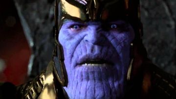 The prosthesis violet Thanos (Josh Brolin) in Guardians of the Galaxy