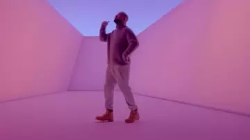 Boots Timberland 6 beige Drake in her video clip Hotline Bling