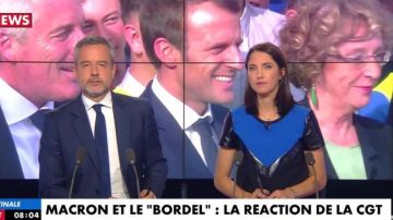 The black dress and the blue of Clélie Mathias in The early morning C news 05/10/2017