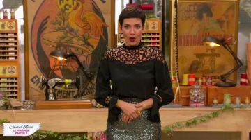 La blouse en soie de Cristina Cordula dans l'émission Cousu Main du 28/10/2017