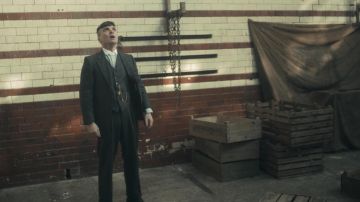 Le pantalon gris en tweed de Thomas Shelby (Cillian Murphy) dans Peaky Blinders S02E01