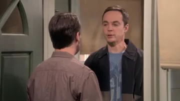 The t-shirt-blue Junk Food "Flash Six Super Villains" of Sheldon Cooper (Jim Parsons) in The Big Bang Theory S11E06