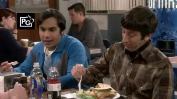 La chemise à carreaux marron Urban Outfitters de Howard Wolowitz (Simon Helberg) dans The Big Bang Theory S11E07