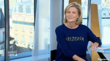 El jersey de cachemira Arizona de Claire Chazal en Entrée Libre del 15/11/2017