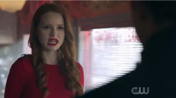The red bow detail jumper by Ted Baker worn by Che­ryl Blossom (Madelaine Petsch) in Riverdale 2x06