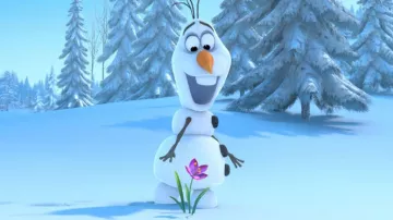 The plush Olaf in The Snow Queen
