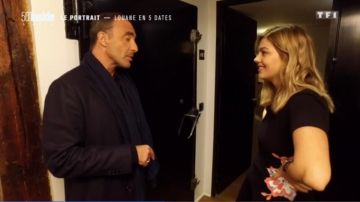 Vestido negro de Louane con flores bordadas en 50 minutos en el interior a partir del 11/11/2017