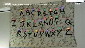 La tapisserie Alphabet Stranger Things de l’hôtel "The Gregory NYC" vu dans 50 minutes Inside du 18/11/2017