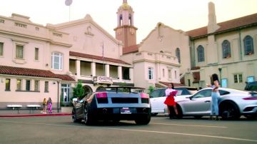 The Blessed Sacrament Catholic Church and School on Sunset Boulevard in Los Angeles in the clip, Gucci Gang Lil Pump