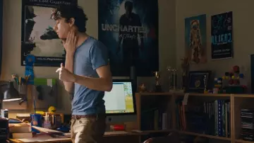 Uncharted 4 "A Thief's End" Poster in Spencer (Alex Wolff) room as seen in Jumanji: Welcome to the Jungle