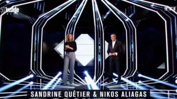 Los pantalones a cuadros grises de Sandrine Quetier en 50 minutos dentro del 02/12/2017