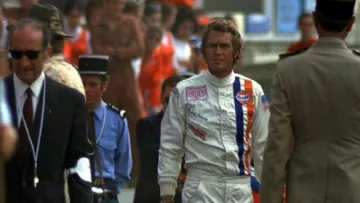 The combination of driver white Michael Delaney (Steve McQueen) in Le Mans