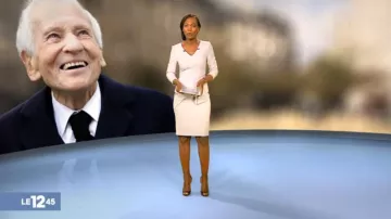La robe gris clair de Kareen Guiock dans Le journal du 12:45 de M6 du 05/12/2017