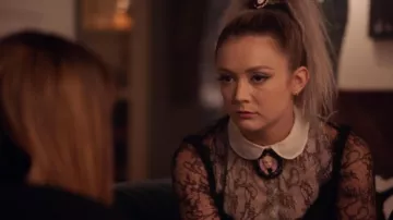 Nicholas Lace Crepe Mini Dress worn by Winter Anderson (Billie Lourd) as seen in American Horror Story S01E03