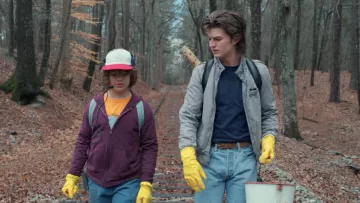 Gray Jacket worn by Steve Harrington (Joe Keery) as seen in Stranger Things S02E06