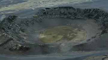 The Crater of Hrossaborg in Iceland in the filming locations of the film Oblivion
