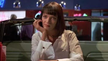 The white shirt, agnès b. scope by Mia Wallace (Uma Thurman) in Pulp Fiction