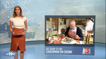 La falda de piel vegetal de Ophélie Meunier en Le 19/45 del 09/11/2017