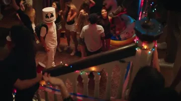 The buoy inflatable Swan in the clip Find Me Marshmello