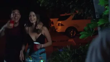 The denim skirt with patches rainbow in the clip Find Me Marshmello