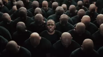 HUMBLE Clip. : Kendrick Lamar wears a black Second/Layer t-shirt