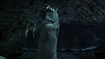 The replica of the reptile gigantic Basilisk in Harry Potter and the chamber of secrets