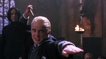 The wand of Draco Malfoy (Tom Felton) in Harry Potter and the chamber of secrets