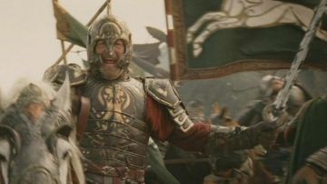The replica of the sword Herugrim king Théoden (Bernard Hill) in The Lord of the rings : the Return of The king
