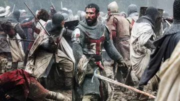 Templar sword of Landry (Tom Cullen) in Knightfall