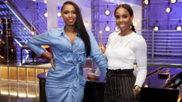 Pantalones a rayas Topshop usados por Kelly Rowland en The Voice Australia