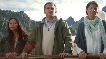 Le blouson kaki The North Face de Paul Safranek (Matt Damon) dans Downsizing